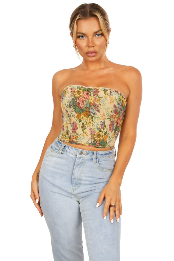 Austin Floral Tapestry Corset Top