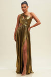 Aphrodite Black/Gold Metallic Gown
