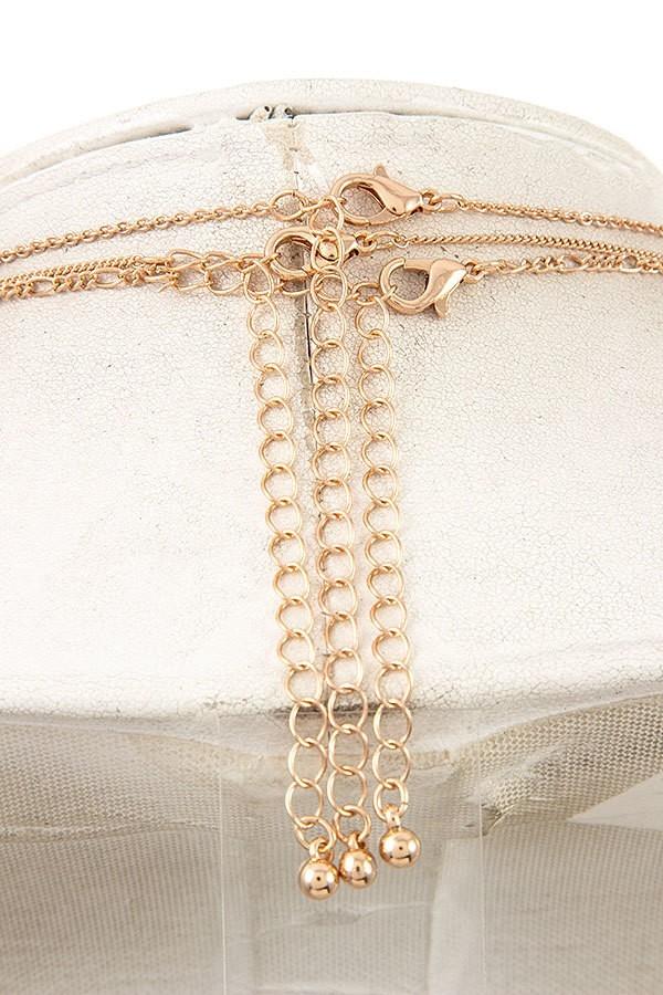 Layered chain cross necklace