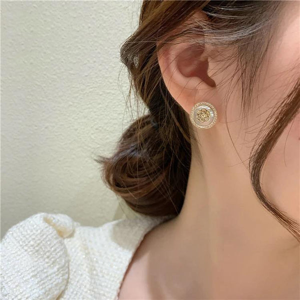Camellia flower earrings