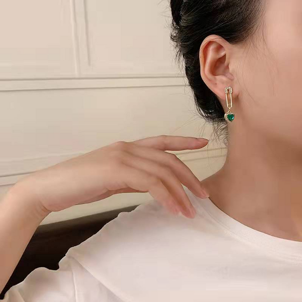 Emerald Earrings Pendant