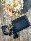 Stylish and Practical "Black" Quilted Wallet Wristlet
