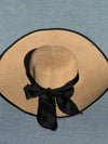 Summertime "Beige with Black Ribbon" Farrah Floppy Hat