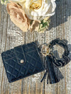 Stylish and Practical "Black" Quilted Wallet Wristlet