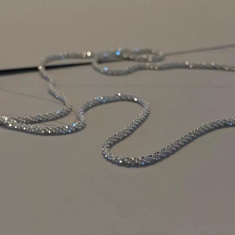 Silver sparkly choker