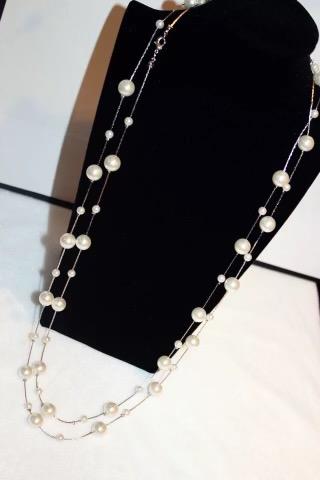 Wrap around pearl necklace