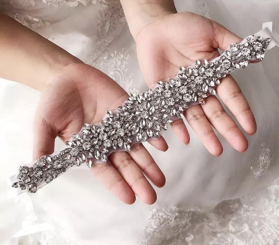 Crystal bridal belt appliqué