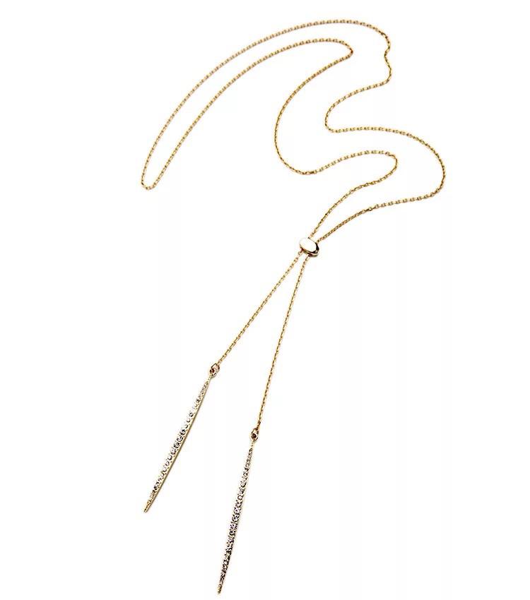Long spear pendant necklace