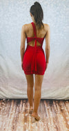 Red mini dress