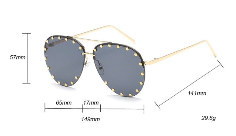 Studded Aviator Sunglasses